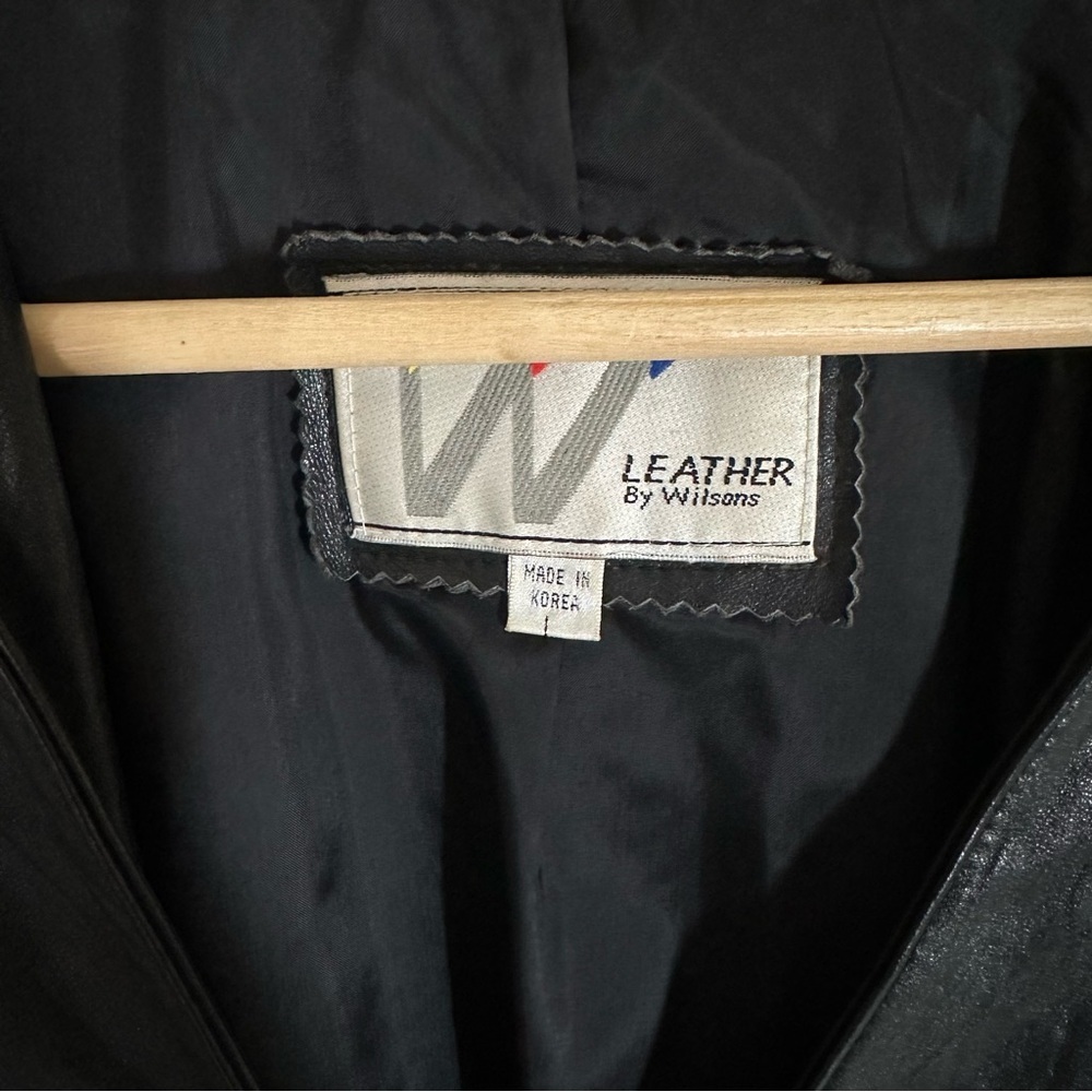 Wilson Black Leather Jacket Size Large - Picture 3 of 8